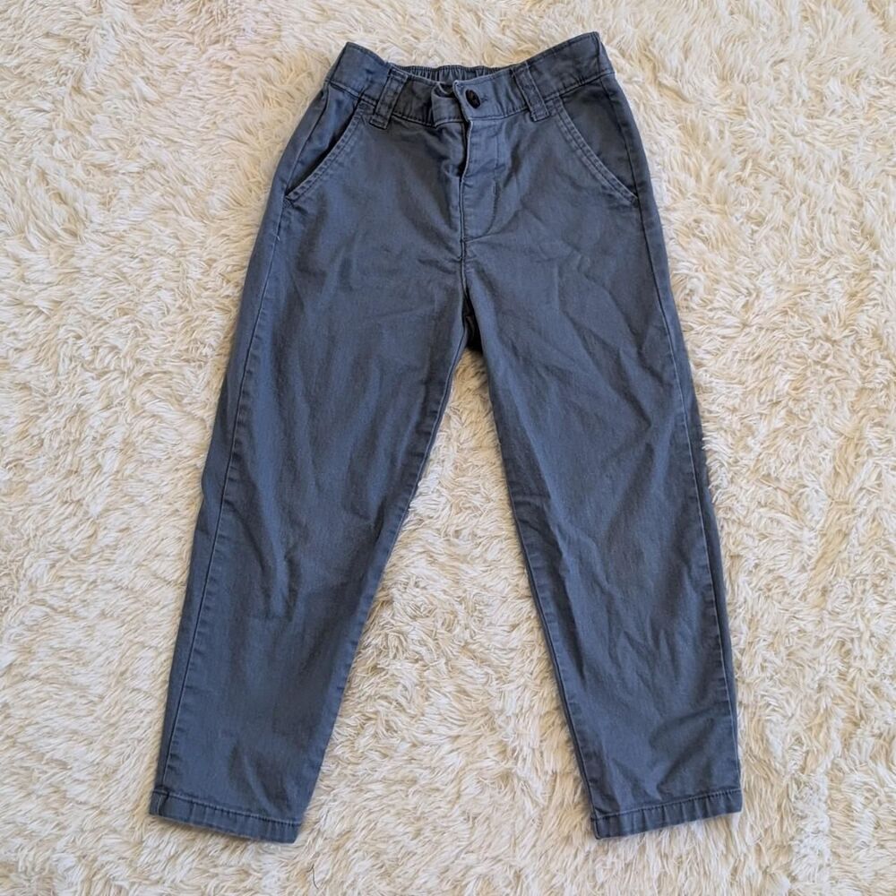 Old Navy Boys Size 3T Blue Gray Stretch Waist Straight Leg Cotton Chino Pants